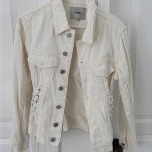 Free People Cream Jean Jacket